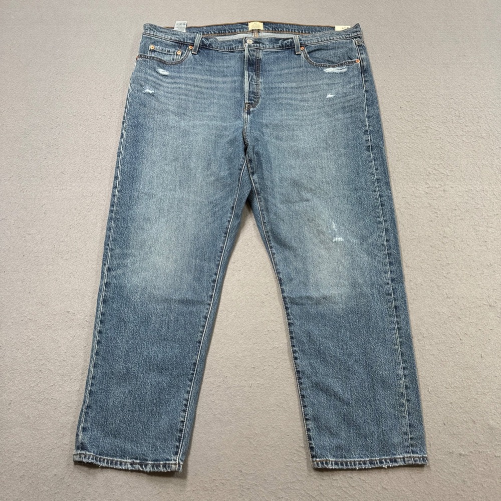 NEW Levi's 501 Jeans Women's 22W Blue Straight Leg Denim Original Fit Distressed